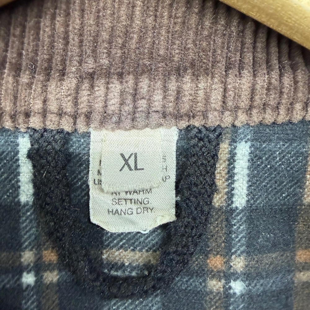 Wick Outdoor Works Mens XL Brown Plaid Flannel Lined Full Zip Jacket Corduroy - Picture 4 of 16